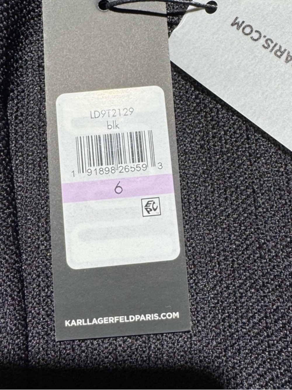NWT Karl Lagerfeld Paris Sleeveless Black Tweed Shift Dress Pearl Accent Size 6 - Picture 12 of 15